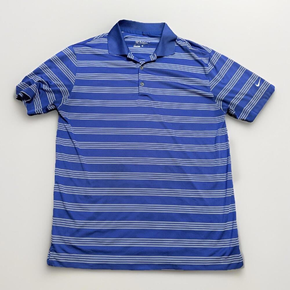 Nike Golf Polo Shirt Mens Medium‎ Blue Short Sleeve Dri Fit Tour Performance